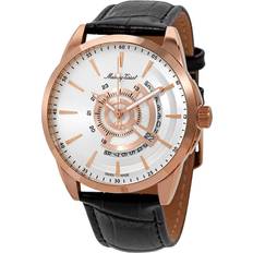 Mathey-Tissot Mondo Leather Strap Silver Dial Quartz H711PS Men's Watch