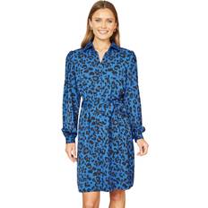 Mela London Animal Print Shirt Dress, Blue/Black