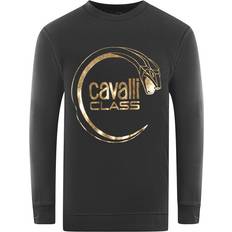 Cavalli Class Piercing Snake Logo Black Sweatshirt