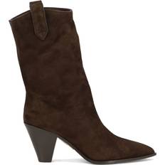 Aquazzura Boogie Suede Cowboy Bootie - Brown