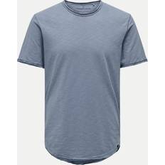 Herr - Lång T-shirts Only & Sons Line Fit O-ringning T-shirt Blå