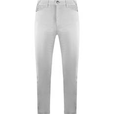 Armani Women Trousers Armani Emporio Skinny Fit Waist Womens Trousers Light Grey Cotton Waist