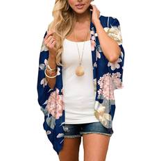 3XL - Women Cardigans Women's Lightweight Cover-up Kimono Cardigan BLUE 586