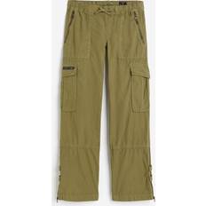 Superdry Women Pants Superdry Women's Low Rise Wide Leg Cargo Pants Green