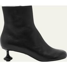 Loewe Womens Sculpted-heel Leather Ankle Boots - Black