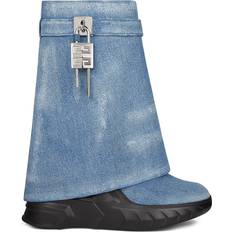 Givenchy Stivaletti alla Caviglia Givenchy Stiefel Shark Lock aus Denim Blau