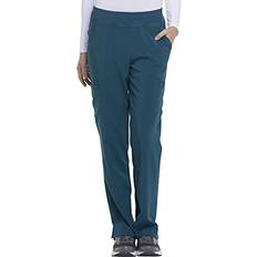 Dickies EDS Essentials Pull-On Scrubs for Women, Yoga-Inspired DK005P, Petite, Caribbean Blue