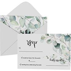 Greenery Response Cards and Envelopes 25 Pack RSVP Wedding Invitation Insert Country Floral Party Supplies Engagement Bridal Shower Baby Shower Graduation Special Events