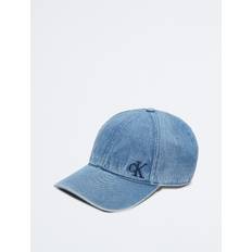 Calvin Klein Men Caps Calvin Klein Men's Washed Denim Embroidered Logo Baseball Cap Blue