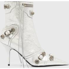 Balenciaga Woman Ankle Boots Balenciaga Cagole Metallic Buckle Zip Ankle Booties