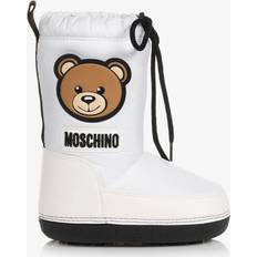 Stoff Stiefel Moschino Kids Schneestiefel mit Faux Shearling Weiß