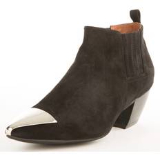 Jeffrey Campbell Boots Jeffrey Campbell Jude Black Suede Heeled Booties BLACK