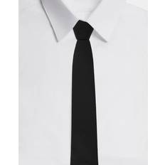 Dolce & Gabbana Mies Vyöt Dolce & Gabbana Silk Jacquard Blade Tie With Dg Logo Black