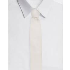 Bianco - Uomo Cinture Dolce & Gabbana 6-cm silk blade tie with DG logo embroidery