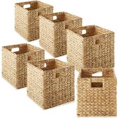 Casafield 10.5" 10.5" Water Hyacinth Storage Baskets, Natural Cube