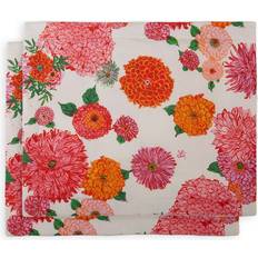 Turkis Dækkeservietter La DoubleJ Placemat Set of 2 Bright Blooms Place Mat Turquoise, Pink