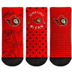 Rock Em Socks Toddler Rock Em Socks Ottawa Senators #1 Fan 3-Pack Crew Socks Set