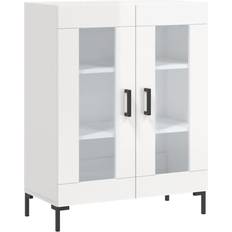 vidaXL 69,5 x 34 x 90 cm Konstrueret Træ Hvid Højglans Skænk