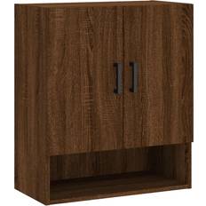 vidaXL brown oak Cabinet Display Cabinet High Gloss Engineered