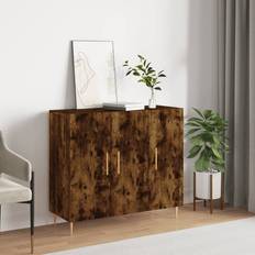 Mensole Madie vidaXL Credenza Rovere Fumo 90x34x80 cm Legno Multistrato Marrone Madia