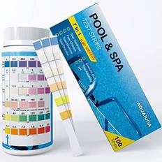 Pool and Spa Test Strips 100ct 7 Way Hot Tub Test Kit Testing for Free Chlorine, Total Chlorine, Bromine, Total Hardness, Total Alkalinity, pH and