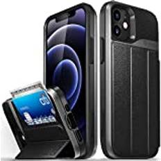 Wallet Cases VENA Wallet Case Compatible with Apple iPhone 12 Mini 5.4-inch vCommute Military Grade Drop Protection Flip Leather Cover Card Slot Holder with Kickstand