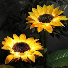 Garden & Outdoor Environment Perfet Solar Light 2pcs Sunflower Style Solar Light Courtyard