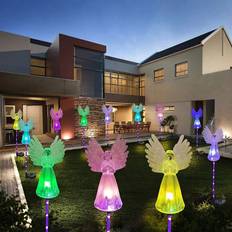 Garden & Outdoor Environment Perfet 2pcs Outdoor Solar Angel Garden Lights Landscape Light
