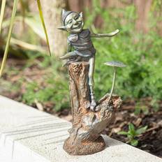 Bronze Garden Decorations Garden Mile Bronze Effect Elf & Mushroom Ornament Pixie Statue Fairy