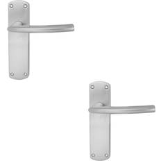 Loops Curved Bar Lever on Latch Backplate Door Handle 170 42mm Satin Chrome