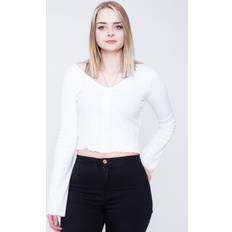 3XL - Femme Cardigans Urban Classics Cardigan Femme Cropped Rib - Blanc