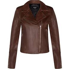 Leather Jackets - Women Infinity Leather Ladies Leather Biker Brown Leather Womens Jacket
