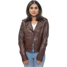 Infinity Leather Infinity Leather Womens Chestnut Biker Jacket-Reynosa Brown