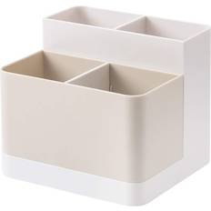 White Desktop Organizers Desktop Storage Organizer Pencil Card Holder Box Container for Office Supplies Vanity