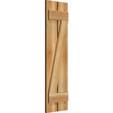 Windows Ekena Millwork 5 Board-n-Batten w/Z-Bar, Cedar Per Timber Window Shutter Height 34"