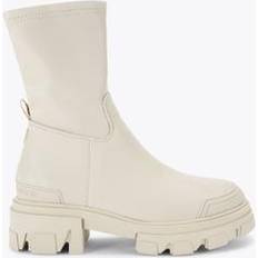 White Ankle Boots Kurt Geiger Womens Trekker Sock Boots Cream