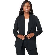 Jessica London Blazers Jessica London Plus Women's Cinch Back Bi-stretch Blazer in Black Size W