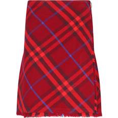 Checkered - Wool Skirts Burberry Check Wool Kilt Red