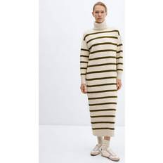 Mango Midi Dress Dresses Mango Women's Knitted Turtleneck Dress Khaki Khaki