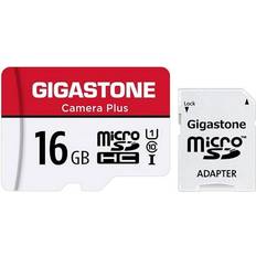 Gigastone 16GB Micro SD Card 2PK Camera Plus MicroSDHC Memory Card for Wyze Cam Security Camera Full HD Video Recording UHS-I U1 Class 10 up to 85MB/s with MicroSD to SD Adapter