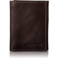 Steve Madden Mens RFID Genuine Leather Trifold Wallet BLACK