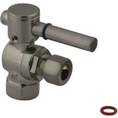 Plumbing Kingston Brass CC33108DL 3/8 FIP x 3/8 OD Comp Quarter-Turn Angle Stop Valve Brushed Nickel