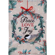 Verde Banderas y Accesorios Evergreen Chickadee Wreath Garden Flag Small