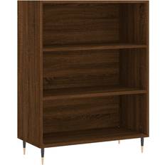 vidaXL Engineered Wood Brown Oak Estantería de libros 90cm