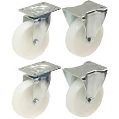 DIY Accessories Parnells 80mm 3" nylon castors, heavy duty swivel & fixed 120kg each set of 4