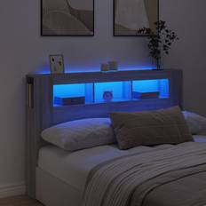 Cabeceros vidaXL LED Madera Ingeniería Gris Sonoma 160x18.5x103.5 cm Cabecero