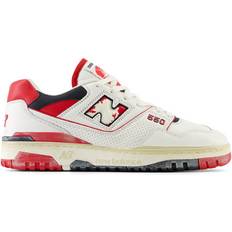 New Balance Men's 550 in White/Red/Black Leather