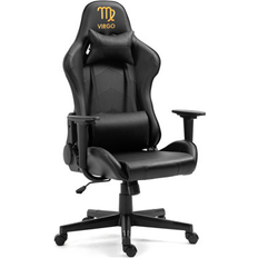 Gaming Chairs Inbox Zero Inbox Zero Gaming Chair w/ Zodiac Star Sign Poker Crown Poker Logo Zodiac Virgo Sign Adjustable Reclining Ergonomic Foam Padding Swivel PC Game Chair Foam Padding Black