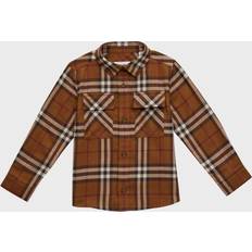 M Shirts Burberry Check Print Cotton Poplin Shirt - Brown