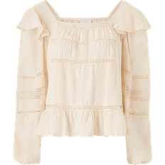 Silke Bluser Vila Bluse Square Neck L/S Top Beige